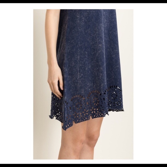 Mystree Laser Cut Bottom Washed Dress - Picture 4 of 5